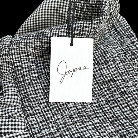 🎁 Japna Black & White Gingham Peplum Tank Top Size M NWT - Picture 5 of 8